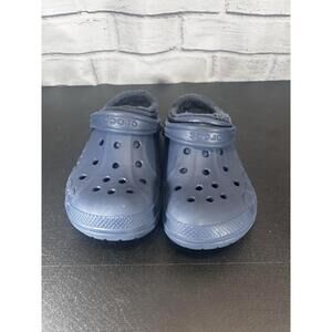 Crocs Classic Fleece Lined Clog Navy Blue Size J3